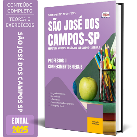 Apostila Prefeitura de São José dos Campos SP 2025 - Professor II - Conhecimentos Gerais