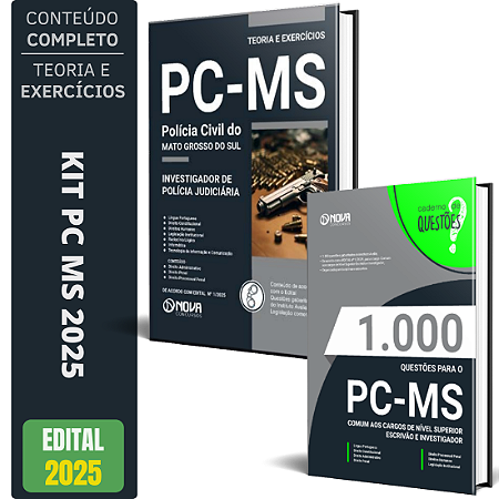 Kit Apostila PC MS 2025 - Investigador de Polícia + Testes