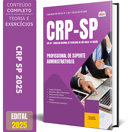 Apostila CRP SP 2025 - Profissional De Suporte Administrativo/a