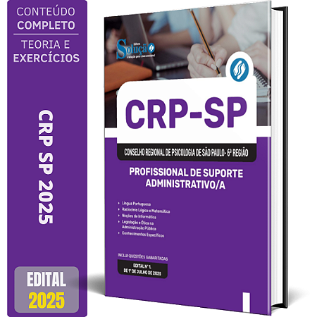 Apostila CRP SP 2025 - Profissional De Suporte Administrativo/a