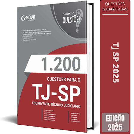 Livro 1200 Questões TJ SP 2025 - Escrevente Técnico Judiciário