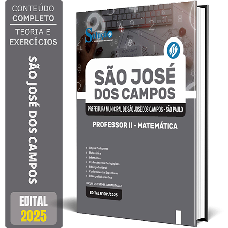 Apostila Prefeitura de São José dos Campos SP 2025 - Professor II - Matemática