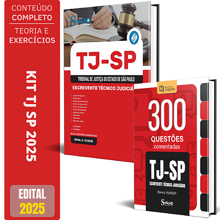 Kit Apostila TJ SP 2025 - Escrevente + Questões Comentadas