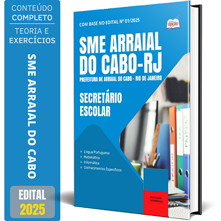 Apostila Prefeitura de Arraial do Cabo RJ 2025 - Secretário Escolar