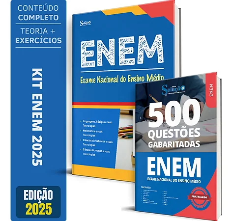 Kit Apostila Vestibular Enem 2025 + Caderno De Questões