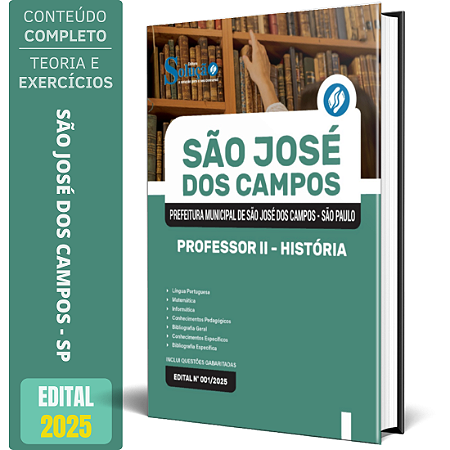 Apostila Prefeitura de São José dos Campos SP 2025 - Professor II - História