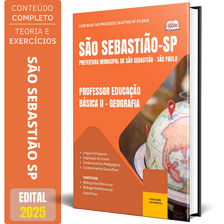 Apostila Prefeitura de São Sebastião SP 2025 - Professor Educação Básica II - Geografia