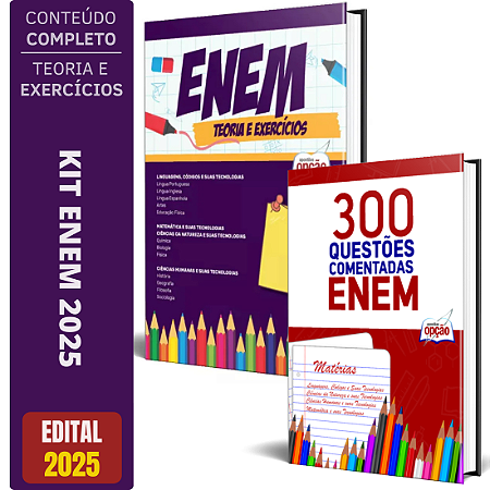 Kit Apostila ENEM 2025 + Caderno de Questões Comentadas