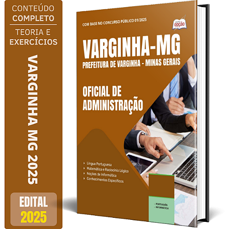 Apostila Prefeitura de Varginha MG 2025 - Oficial de Administração