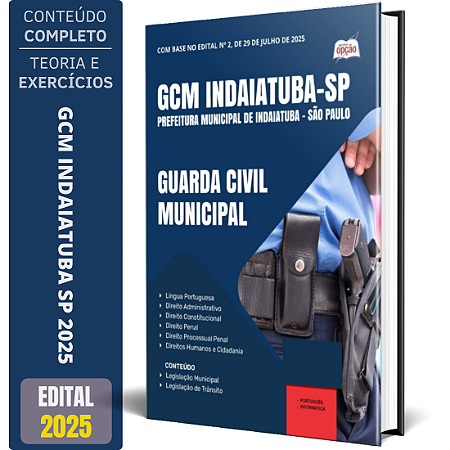 Apostila Prefeitura de Indaiatuba SP 2025 - Guarda Civil Municipal