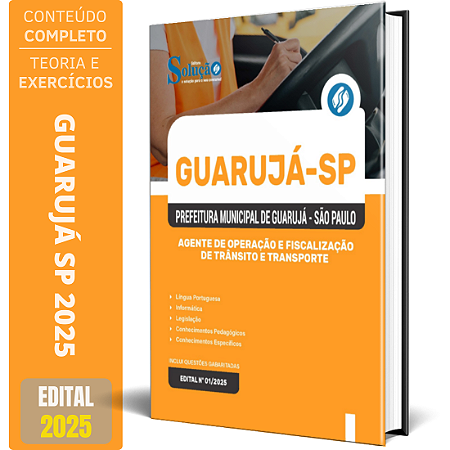 Apostila Prefeitura de Guarujá SP 2025 - Agente de Operação e Fiscalização de Trânsito e Transporte