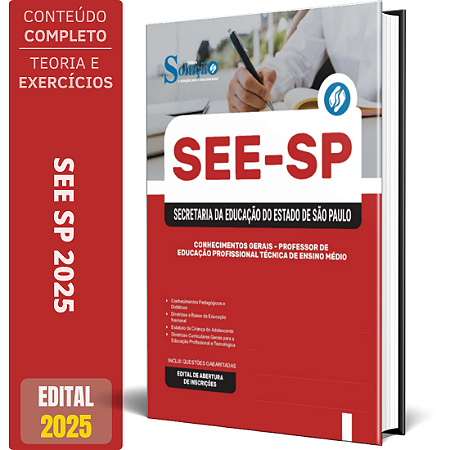 Apostila SEE SP 2025 - Professor de Educação Profissional Técnica de Ensino Médio (Conhecimentos Gerais)