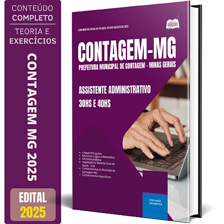 Apostila Contagem Mg 2025 - Assistente Administrativo