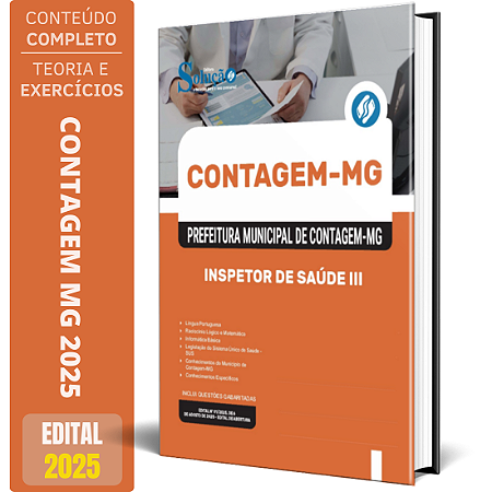 Apostila Prefeitura de Contagem MG 2025 - Inspetor de Saúde III