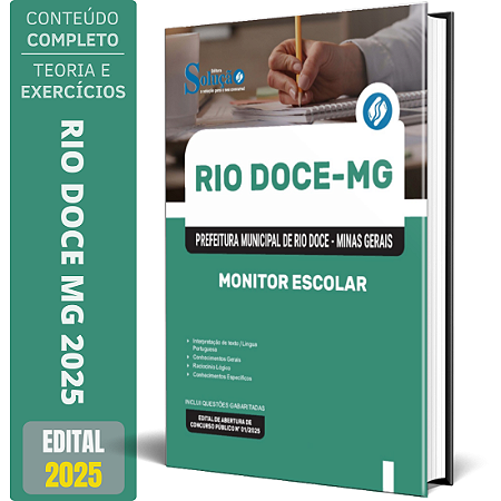 Apostila Prefeitura de Rio Doce MG 2025 - Monitor Escolar