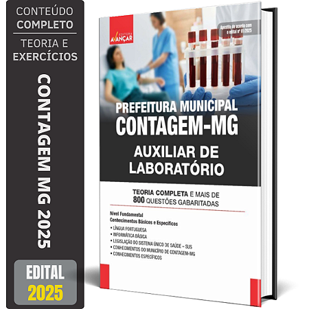 Apostila Contagem Mg 2025 - Auxiliar De Laboratório