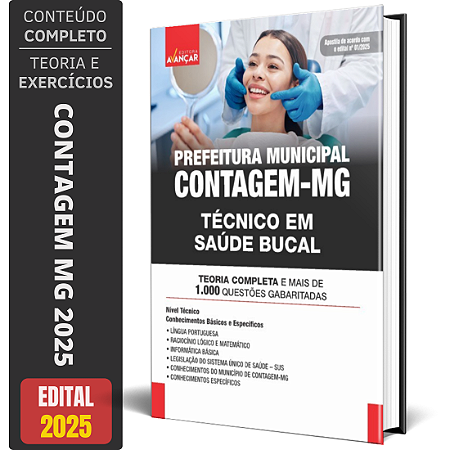 Apostila Contagem Mg 2025 - Técnico Em Saúde Bucal