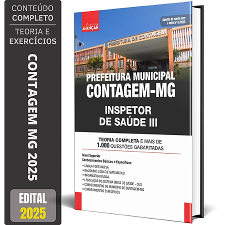 Apostila Concurso Contagem Mg 2025 - Inspetor De Saúde 3