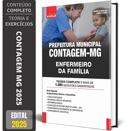 Apostila Concurso Contagem Mg 2025 - Enfermeiro Da Família