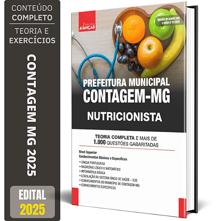 Apostila Completa Contagem Mg 2025 - Nutricionista