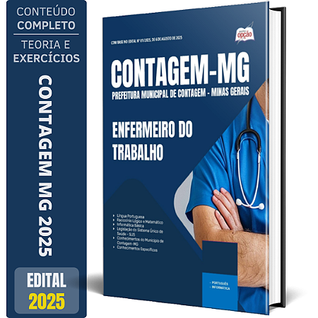 Apostila Prefeitura de Contagem MG 2025 - Enfermeiro do Trabalho