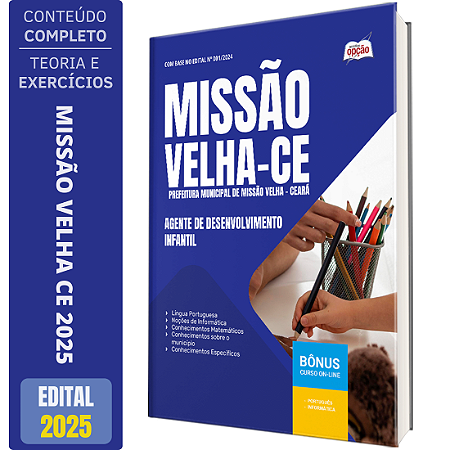 Apostila Prefeitura Missão Velha CE 2025 - Agente de Desenvolvimento Infantil