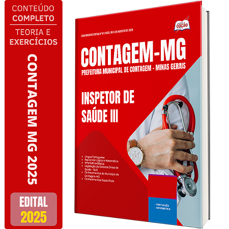 Apostila Prefeitura de Contagem MG 2025 - Inspetor de Saúde 3