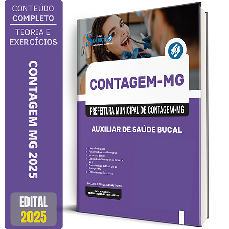 Apostila Prefeitura de Contagem MG 2025 - Auxiliar de Saúde Bucal