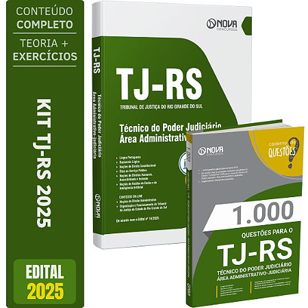 Kit Tj Rs 2025 - Apostila Técnico Do Poder Judiciário + 1000 Questões
