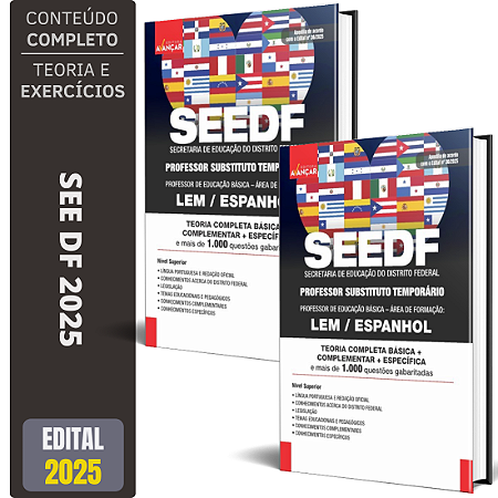Apostila SEE DF 2025 - Professor Temporário - Lem/espanhol