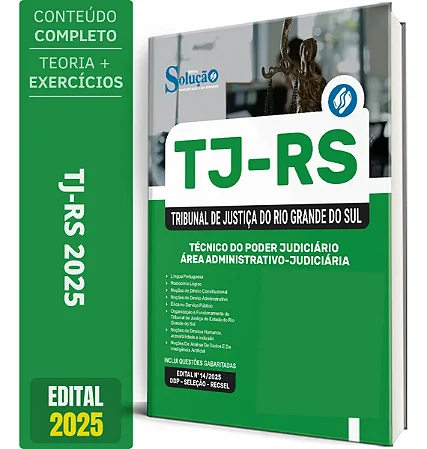 Apostila Solução Tj Rs 2025 - Técnico Do Poder Judiciário