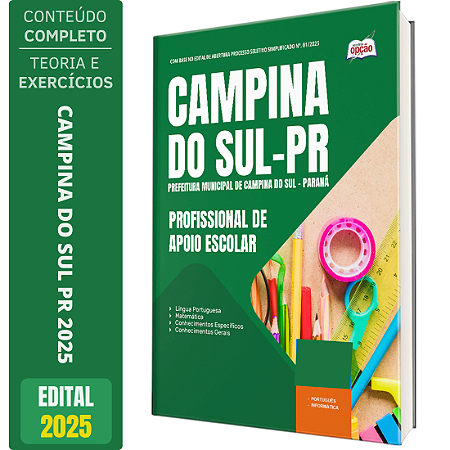 Apostila Prefeitura de Campina do Sul PR 2025 - Profissional de Apoio Escolar