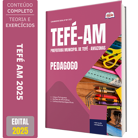 Apostila Prefeitura de Tefé AM 2025 - Pedagogo