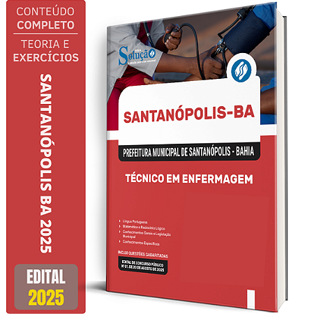 Apostila Prefeitura Santanópolis BA 2025 - Técnico em Enfermagem