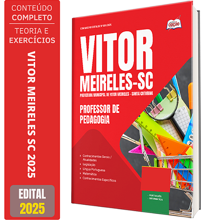 Apostila Prefeitura de Vitor Meireles SC 2025 - Professor de Pedagogia