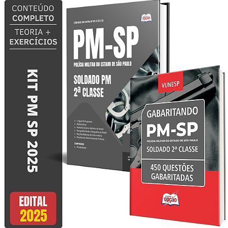 Kit Apostila PM SP 2025 - Soldado + Caderno De Testes