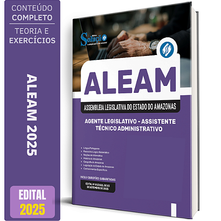 Apostila ALEAM 2025 - Agente Legislativo - Assistente Técnico Administrativo
