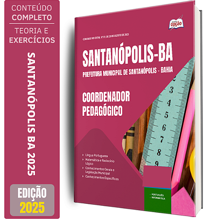 Apostila Concurso Santanópolis Ba 2025 - Coordenador Pedagógico