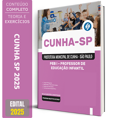 Apostila Prefeitura de Cunha SP 2025 - PEB I - Professor de Educação Infantil