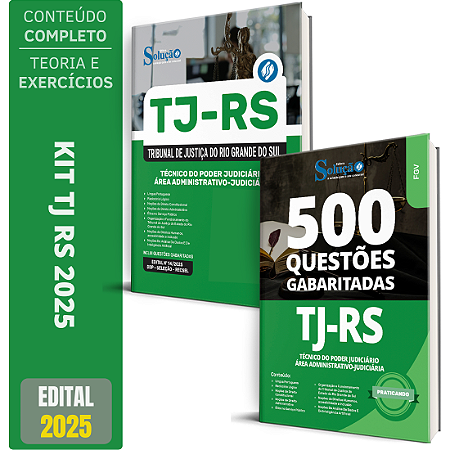 Kit Apostila TJ RS 2025 - Técnico do Poder Judiciário - Área Administrativo-Judiciária + Testes