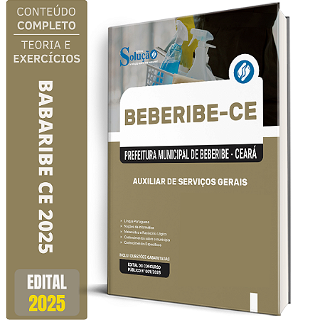 Apostila Prefeitura de Beberibe CE 2025 - Auxiliar de Serviços Gerais