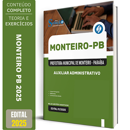 Apostila Prefeitura de Monteiro PB 2025 - Auxiliar Administrativo