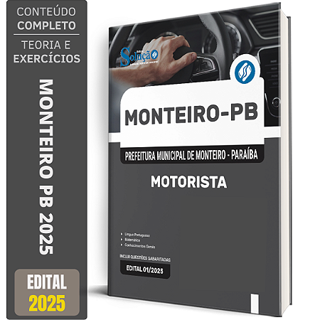Apostila Prefeitura Monteiro Pb 2025 - Motorista