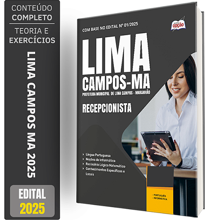 Apostila Concurso Lima Campos MA 2025 - Recepcionista
