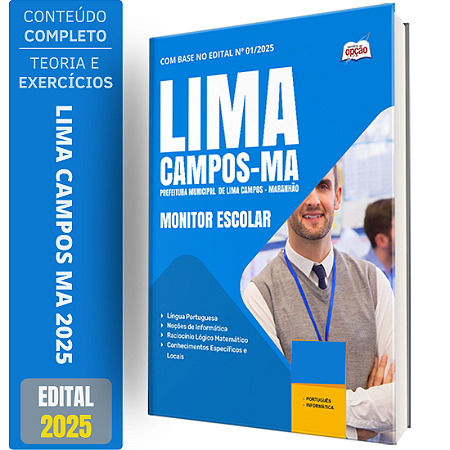 Apostila Prefeitura de Lima Campos MA 2025 - Monitor Escolar