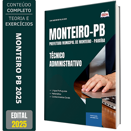 Apostila Prefeitura de Monteiro PB 2025 - Técnico Administrativo