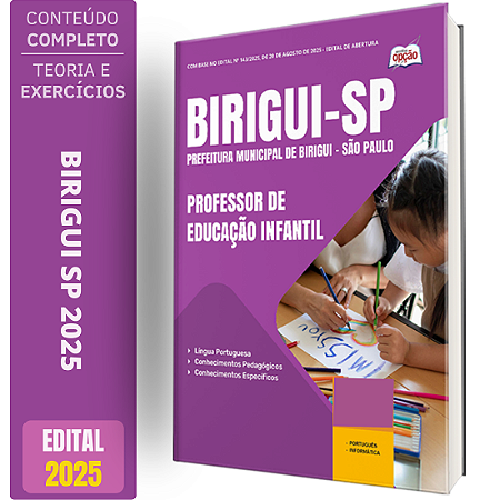 Apostila Prefeitura de Birigui SP 2025 - Professor de Educação Infantil