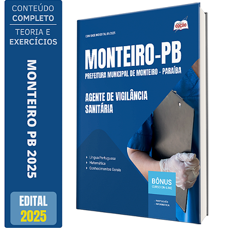 Apostila Concurso Monteiro PB 2025 - Agente de Vigilância Sanitária