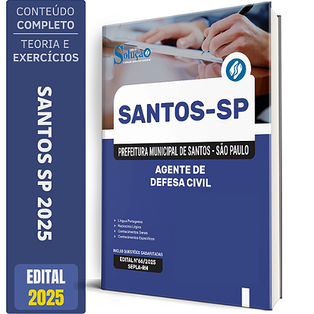 Apostila Prefeitura de Santos SP 2025 - Agente de Defesa Civil