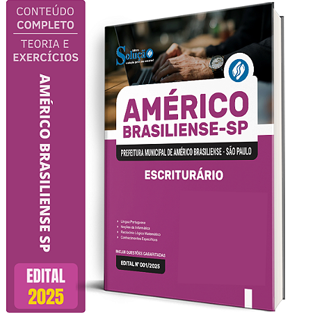 Apostila Prefeitura de Américo Brasiliense SP 2025 - Escriturário